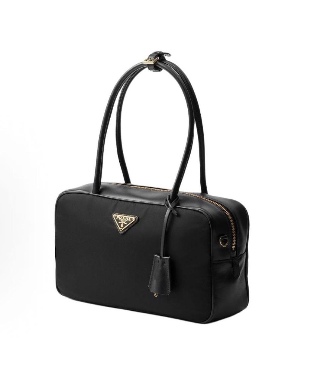 PRADA Черная кожаная сумка с короткими ручками, фото 2