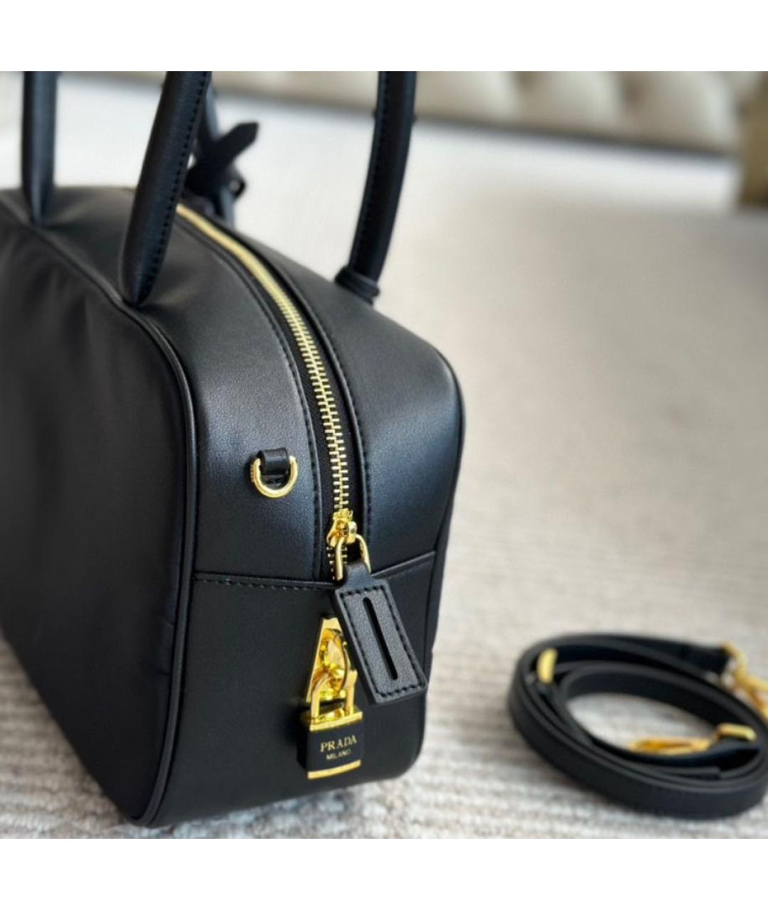 PRADA Черная кожаная сумка с короткими ручками, фото 8