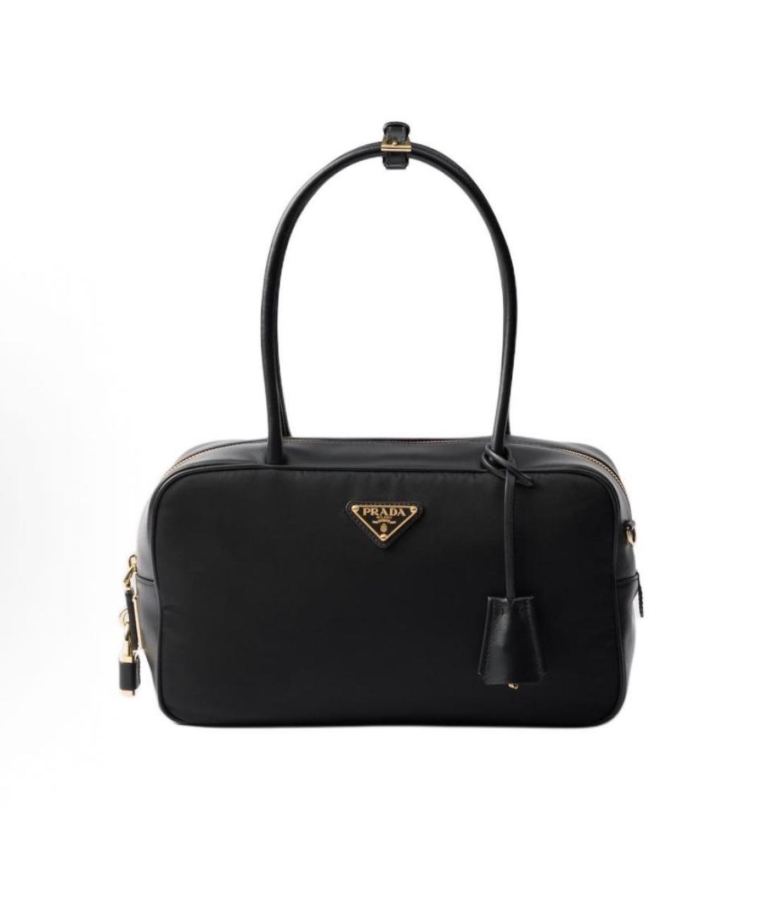 PRADA Черная кожаная сумка с короткими ручками, фото 9