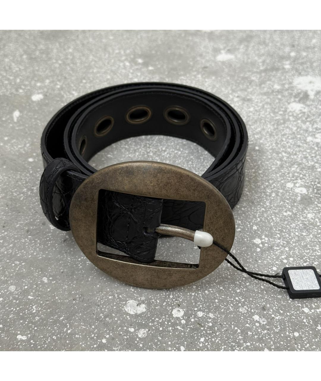 DOLCE&GABBANA Черный кожаный ремень, фото 9