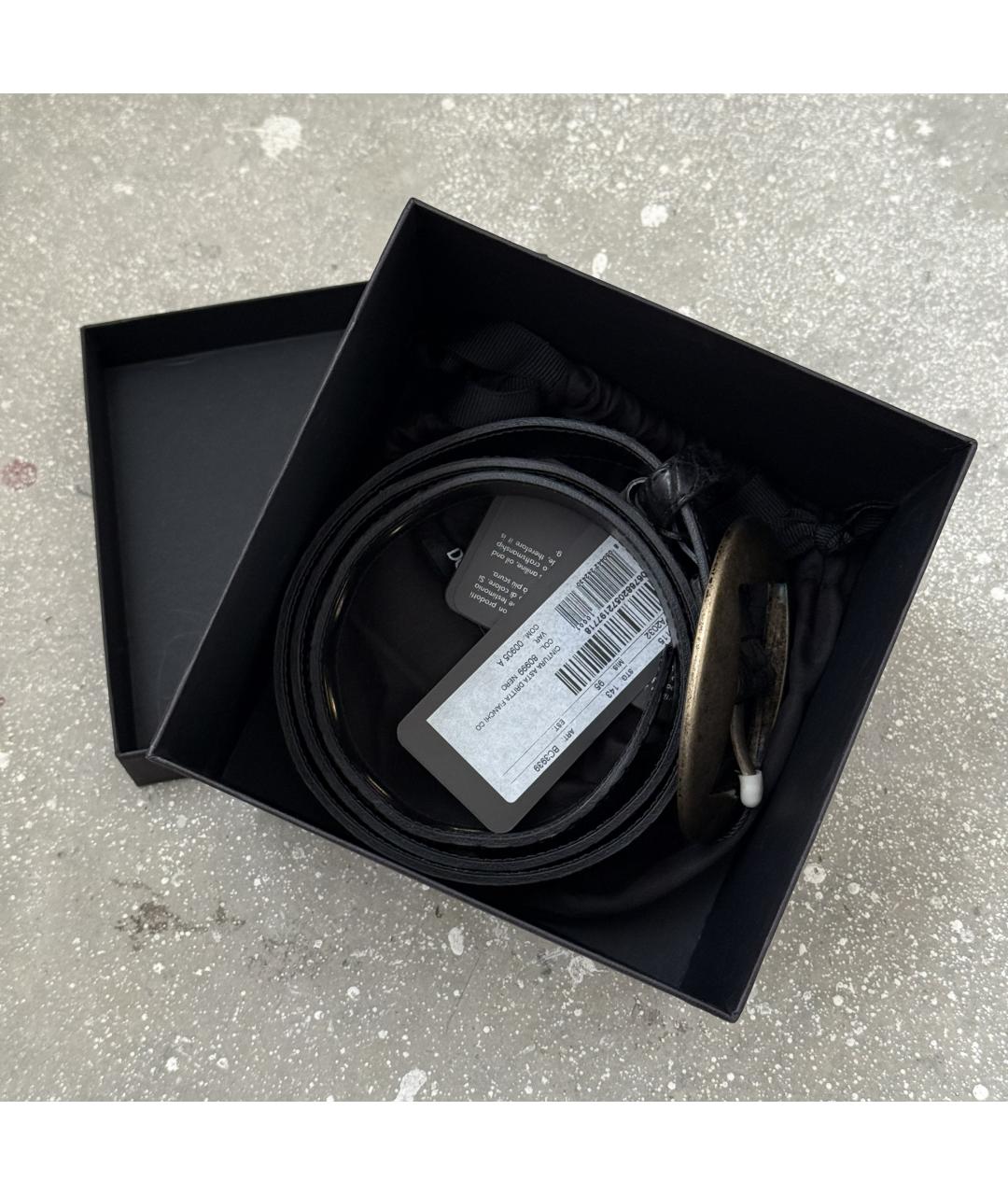 DOLCE&GABBANA Черный кожаный ремень, фото 8