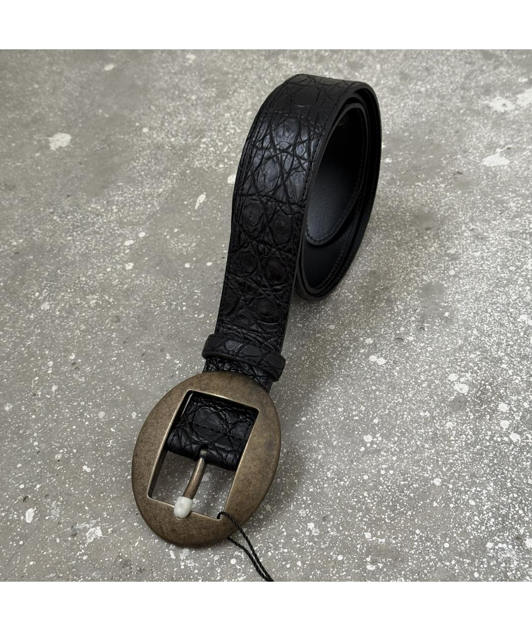 DOLCE&GABBANA Черный кожаный ремень, фото 4