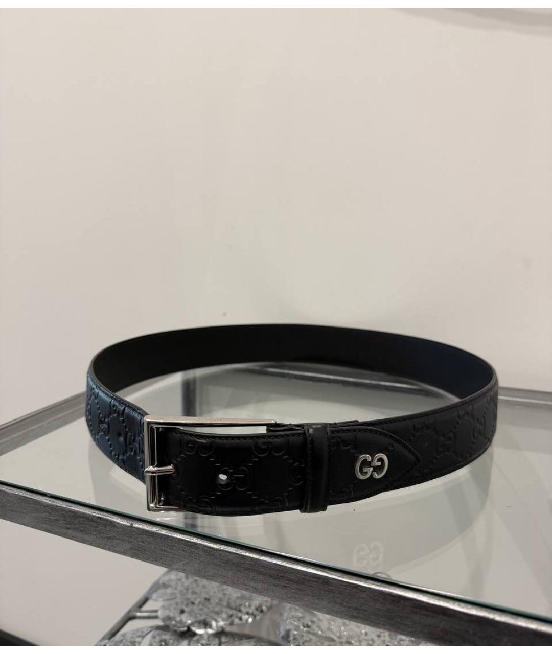 GUCCI Черный кожаный ремень, фото 5