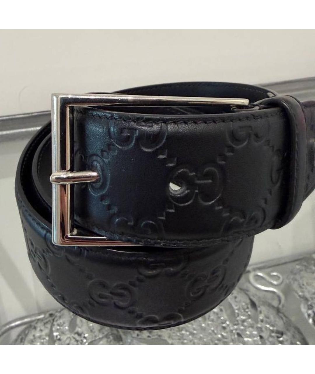 GUCCI Черный кожаный ремень, фото 4