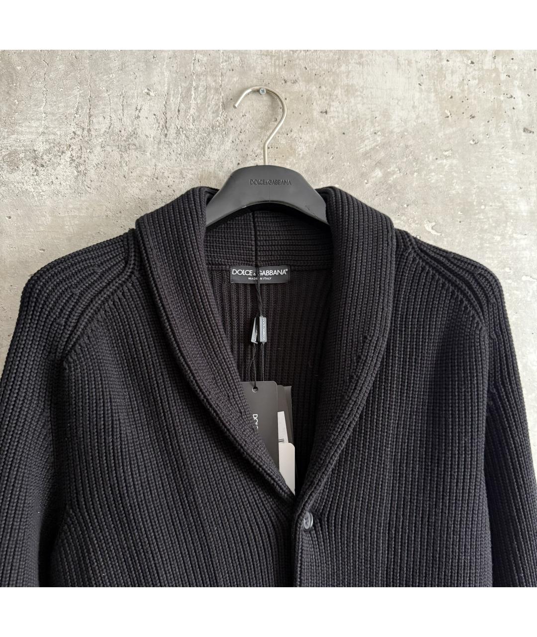 DOLCE&GABBANA Черный хлопковый кардиган, фото 4