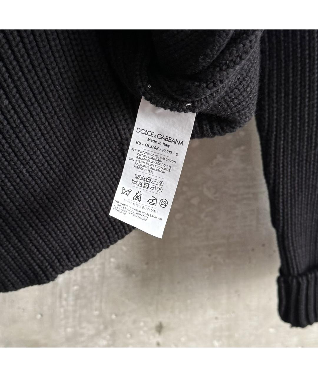 DOLCE&GABBANA Черный хлопковый кардиган, фото 7