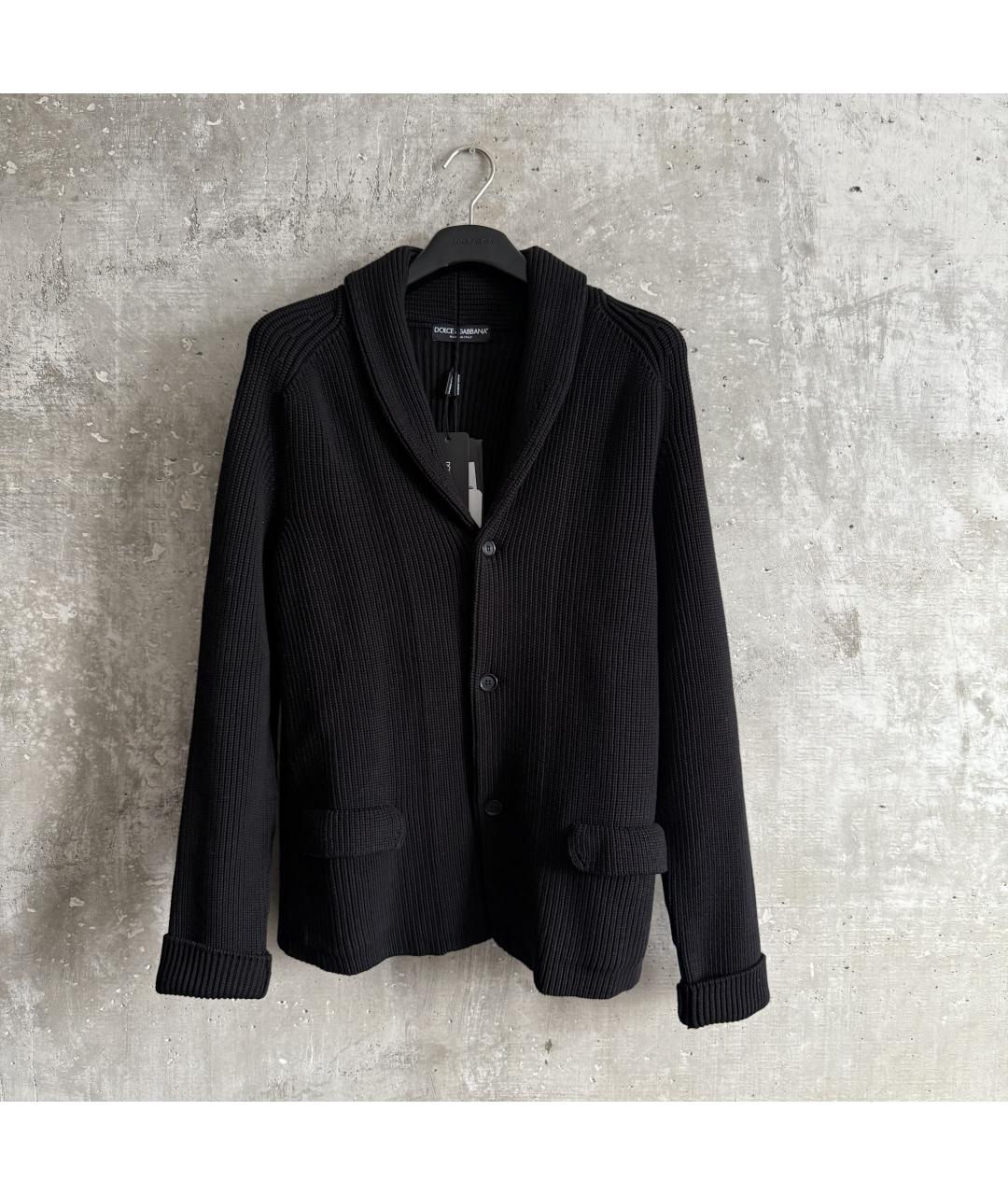 DOLCE&GABBANA Черный хлопковый кардиган, фото 9