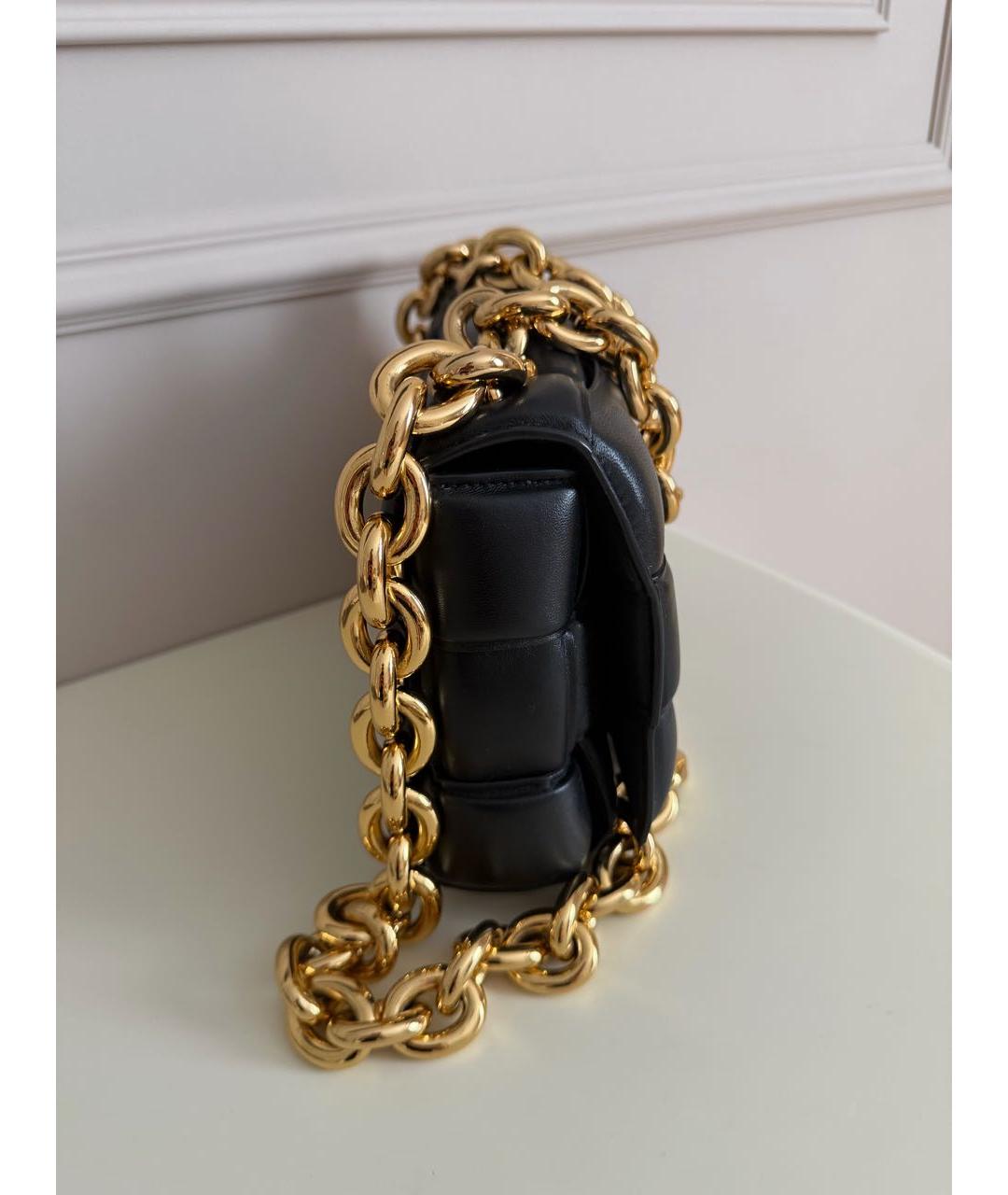 BOTTEGA VENETA Черная кожаная сумка через плечо, фото 2