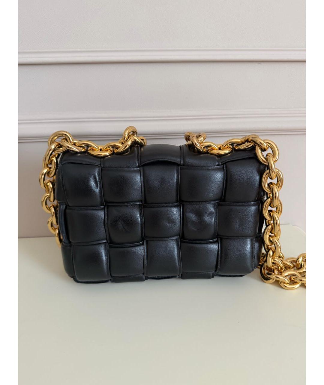 BOTTEGA VENETA Черная кожаная сумка через плечо, фото 3