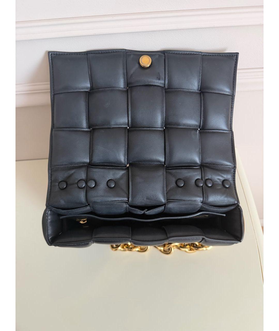 BOTTEGA VENETA Черная кожаная сумка через плечо, фото 4