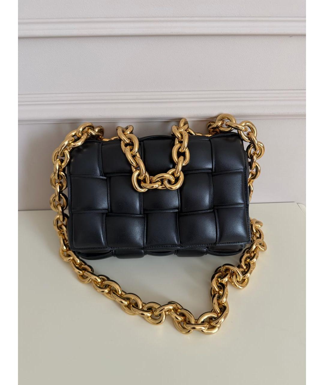 BOTTEGA VENETA Черная кожаная сумка через плечо, фото 7