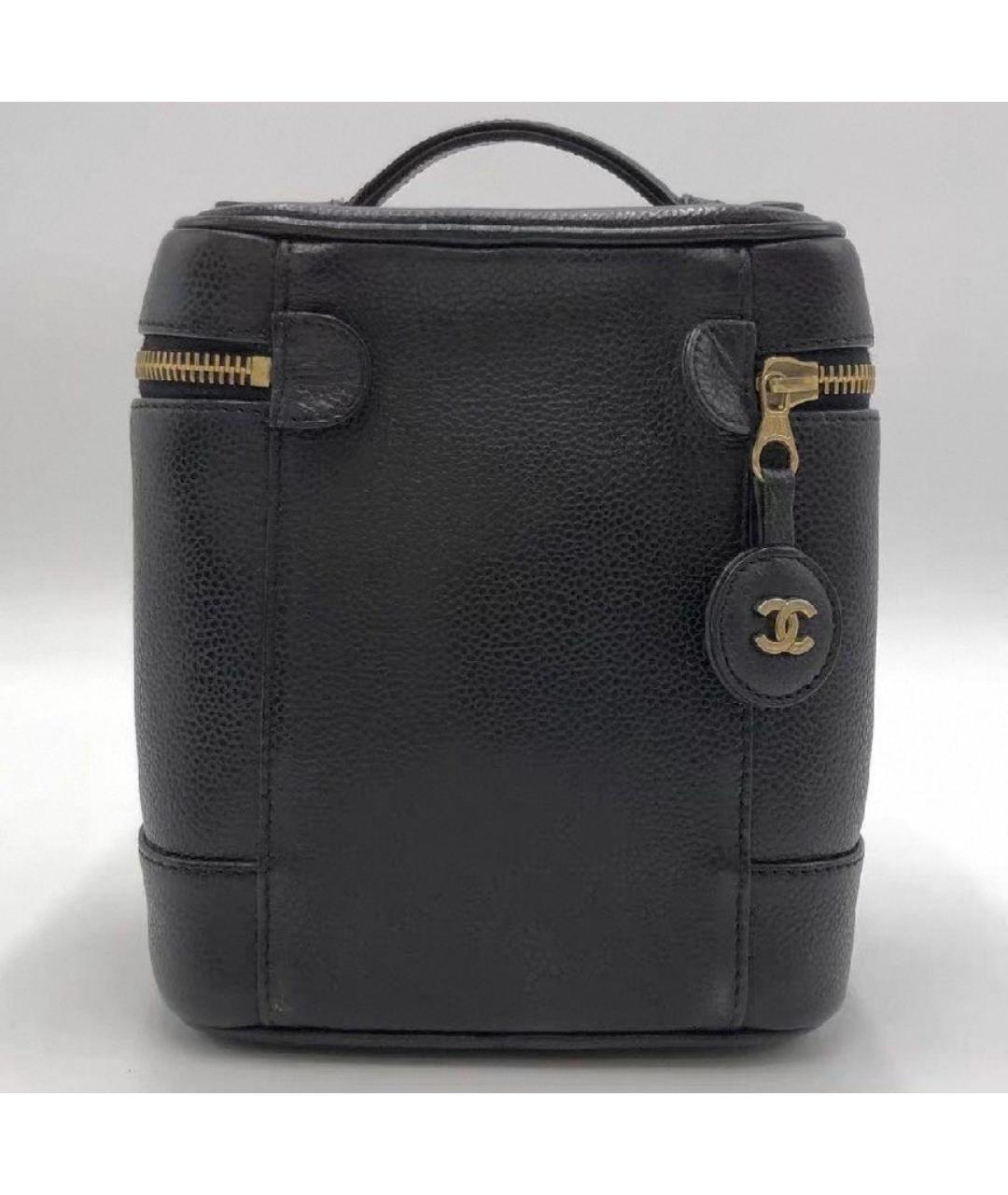 CHANEL Черная кожаная сумка с короткими ручками, фото 4