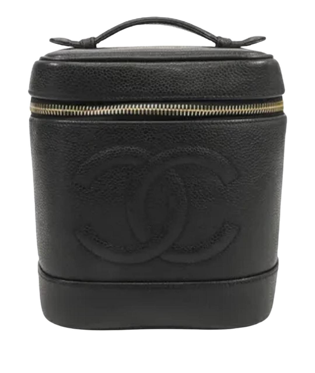 CHANEL Черная кожаная сумка с короткими ручками, фото 1