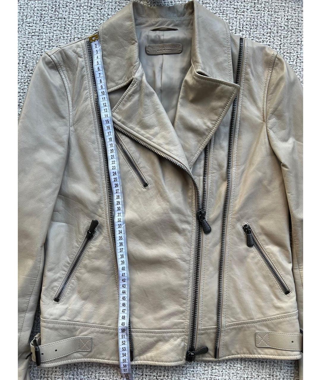 BOTTEGA VENETA Бежевая кожаная куртка, фото 6