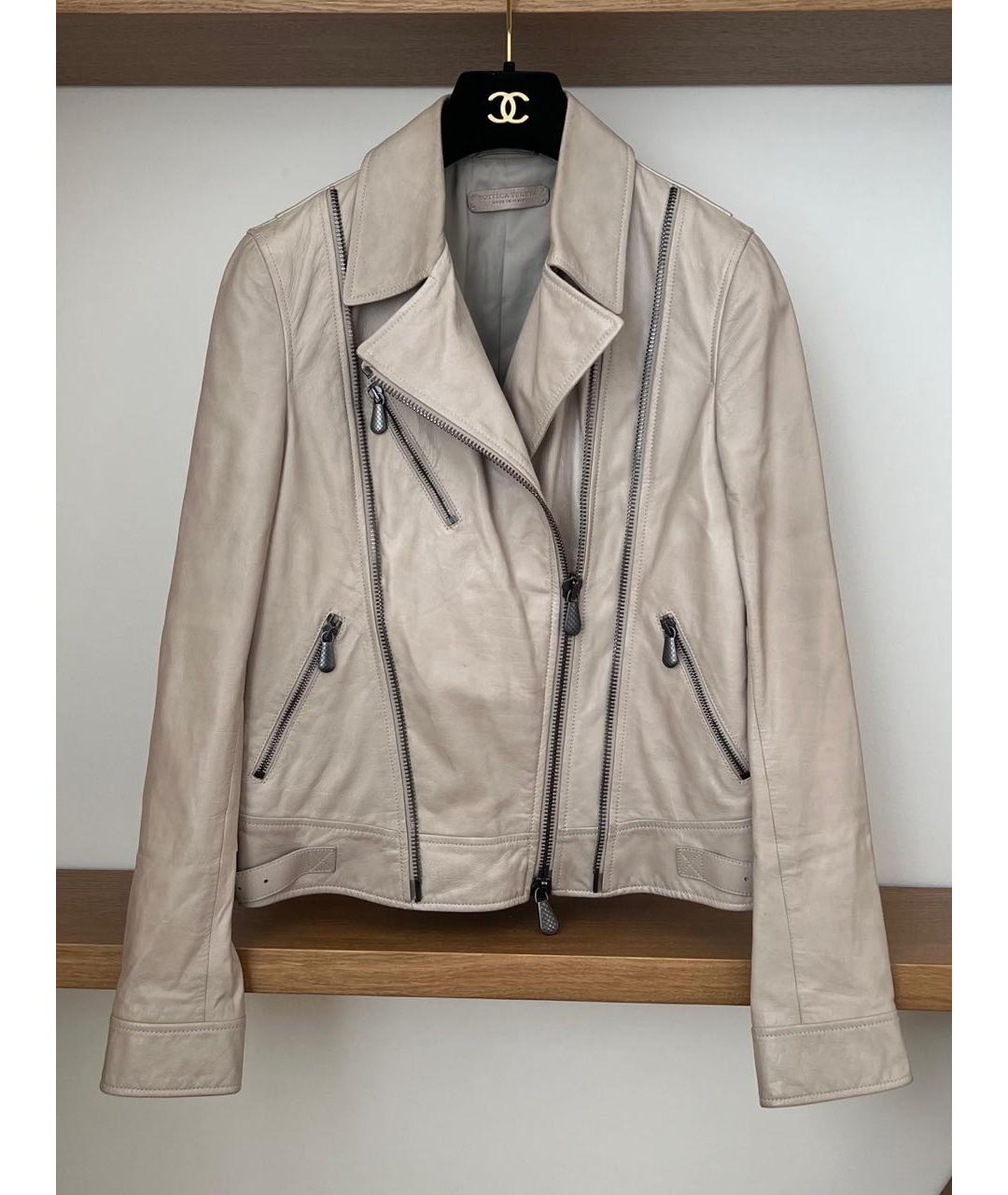 BOTTEGA VENETA Бежевая кожаная куртка, фото 7