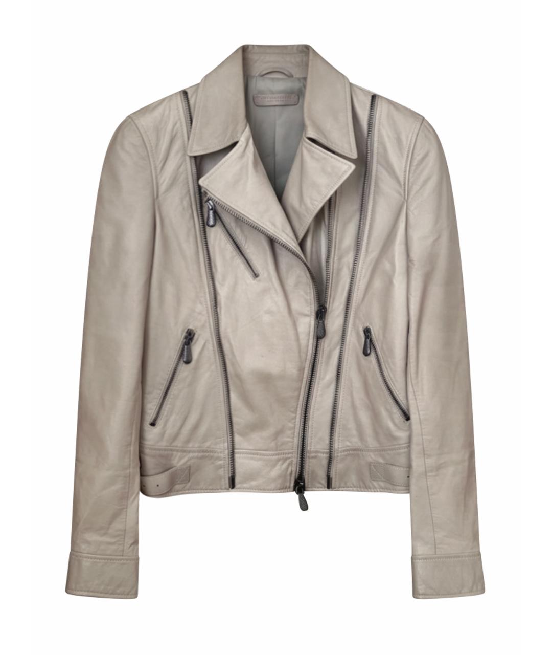 BOTTEGA VENETA Бежевая кожаная куртка, фото 1