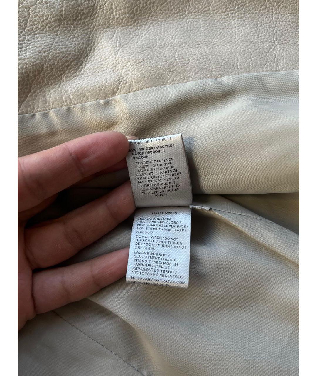 BOTTEGA VENETA Бежевая кожаная куртка, фото 4