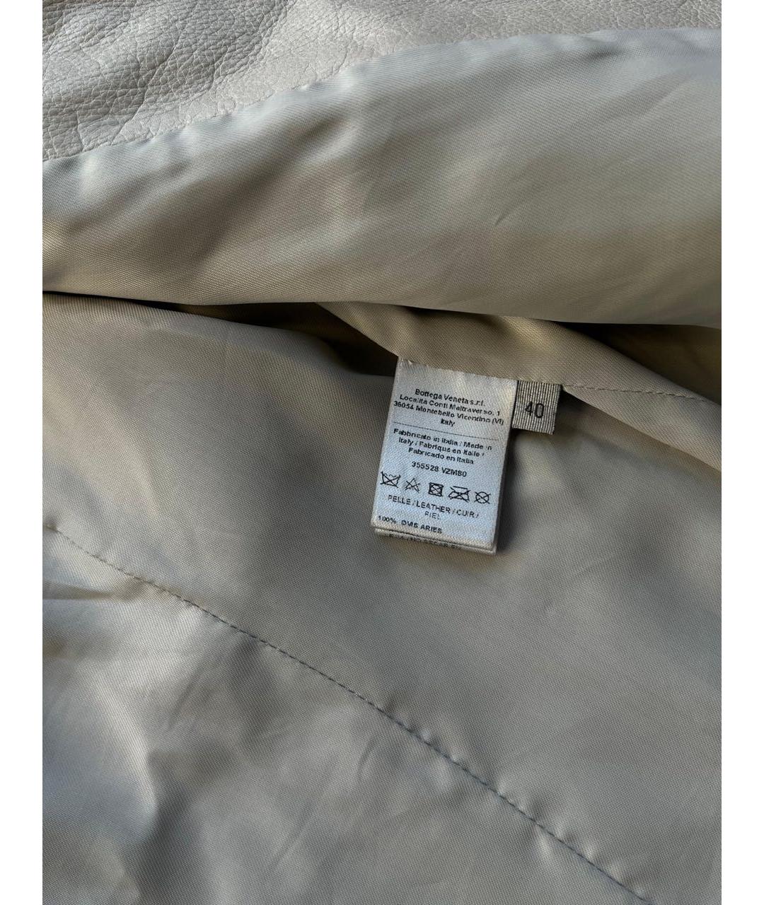 BOTTEGA VENETA Бежевая кожаная куртка, фото 5