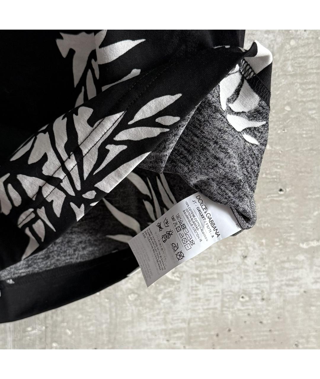 DOLCE&GABBANA Черная хлопковая футболка, фото 4