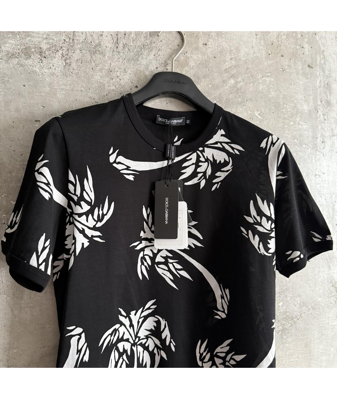 DOLCE&GABBANA Черная хлопковая футболка, фото 7