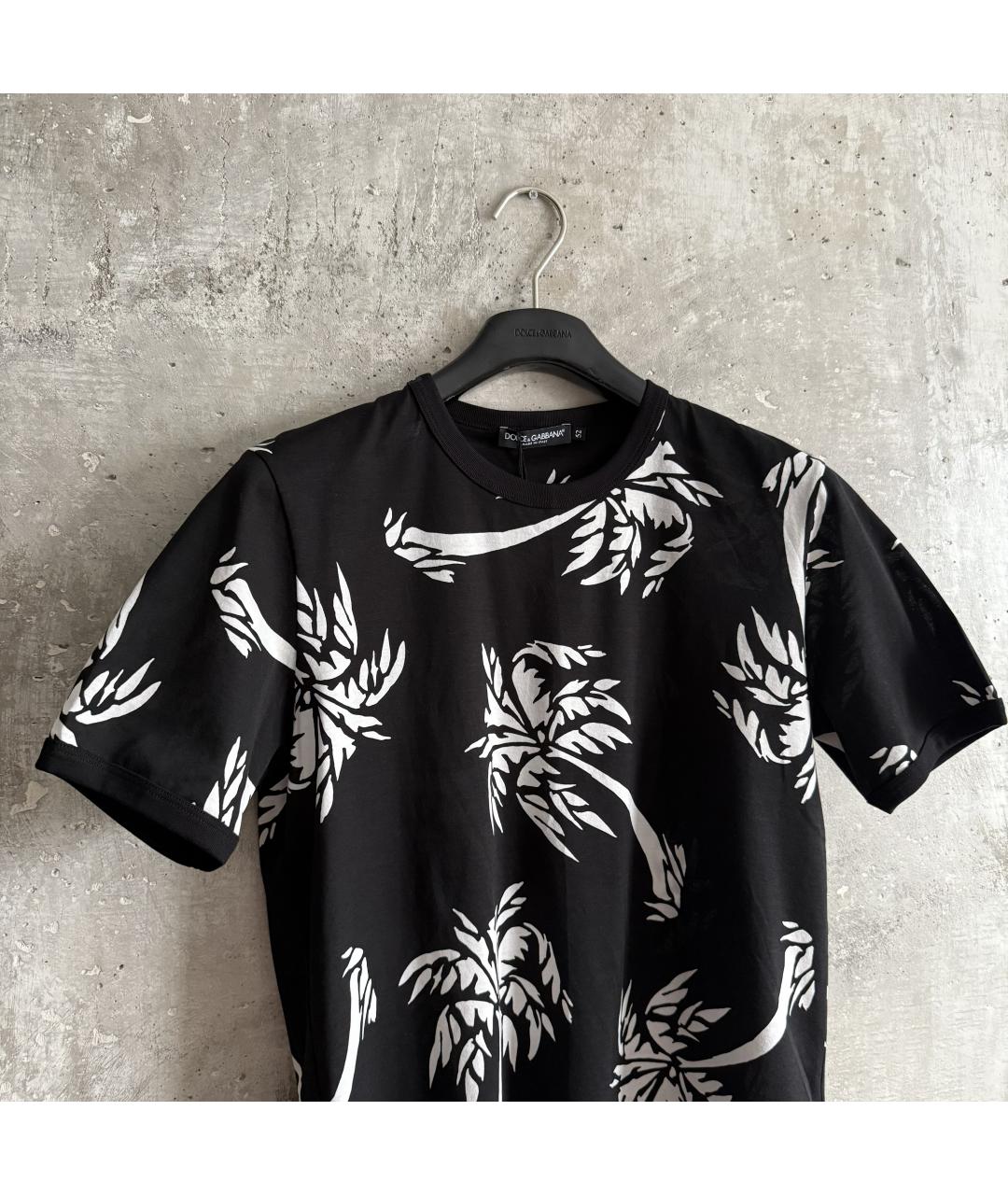 DOLCE&GABBANA Черная хлопковая футболка, фото 2