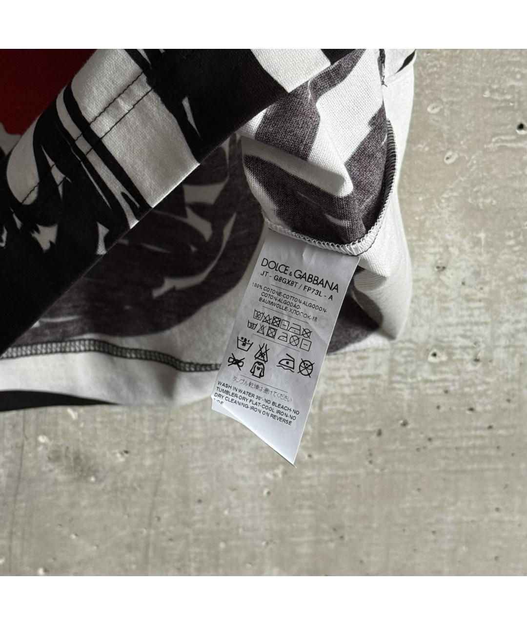 DOLCE&GABBANA Черная хлопковая футболка, фото 4