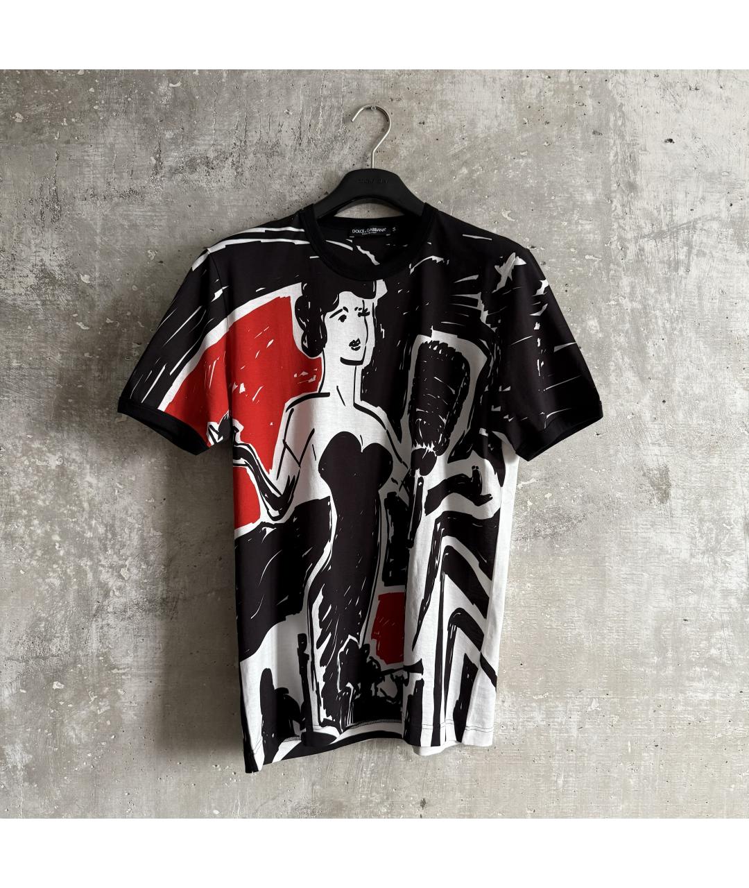 DOLCE&GABBANA Черная хлопковая футболка, фото 6