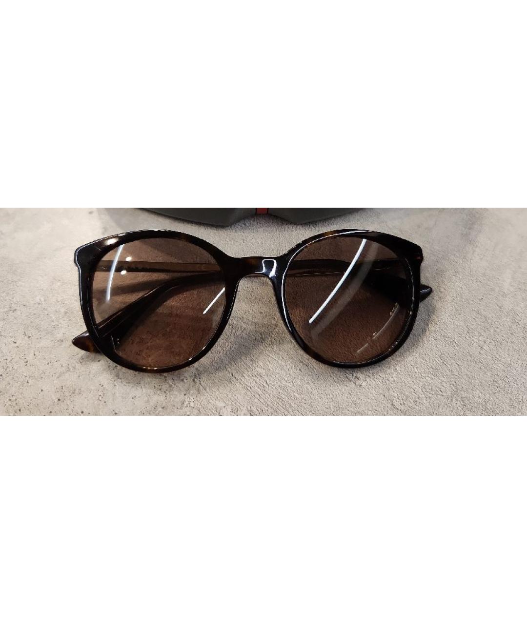 PRADA Коричневые пластиковые солнцезащитные очки, фото 10