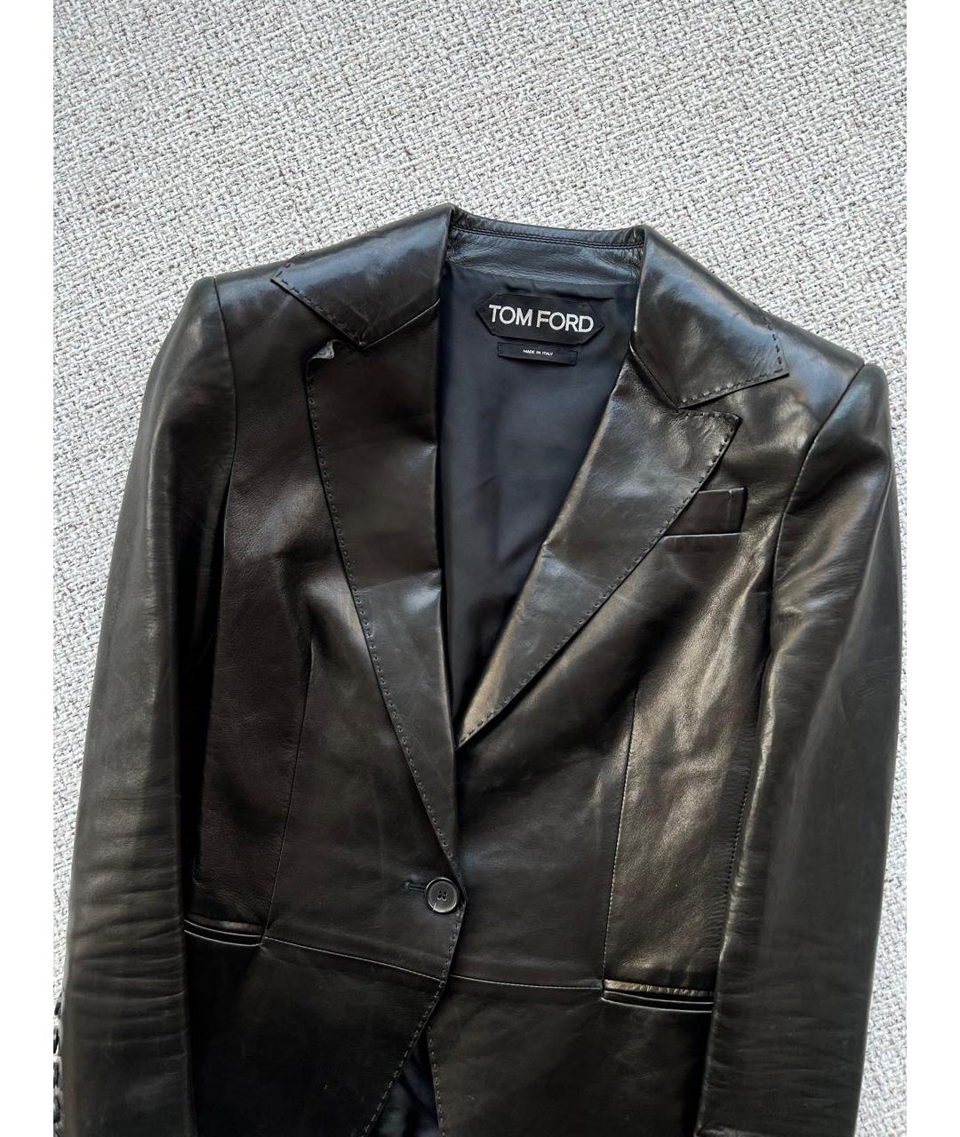 TOM FORD Черный кожаный жилет, фото 3