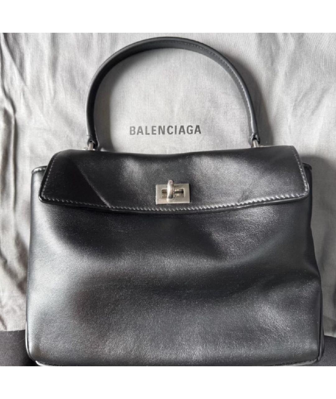 BALENCIAGA Черная кожаная сумка через плечо, фото 2