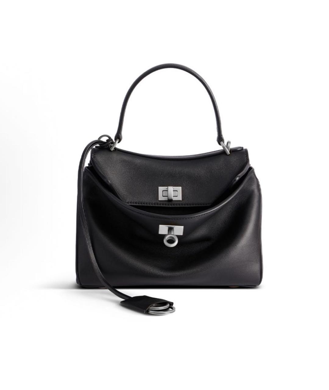 BALENCIAGA Черная кожаная сумка через плечо, фото 4