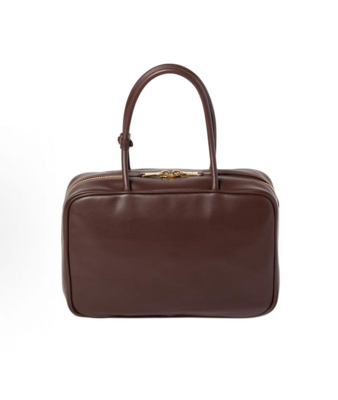 MIU MIU Коричневая кожаная сумка с короткими ручками, фото 3