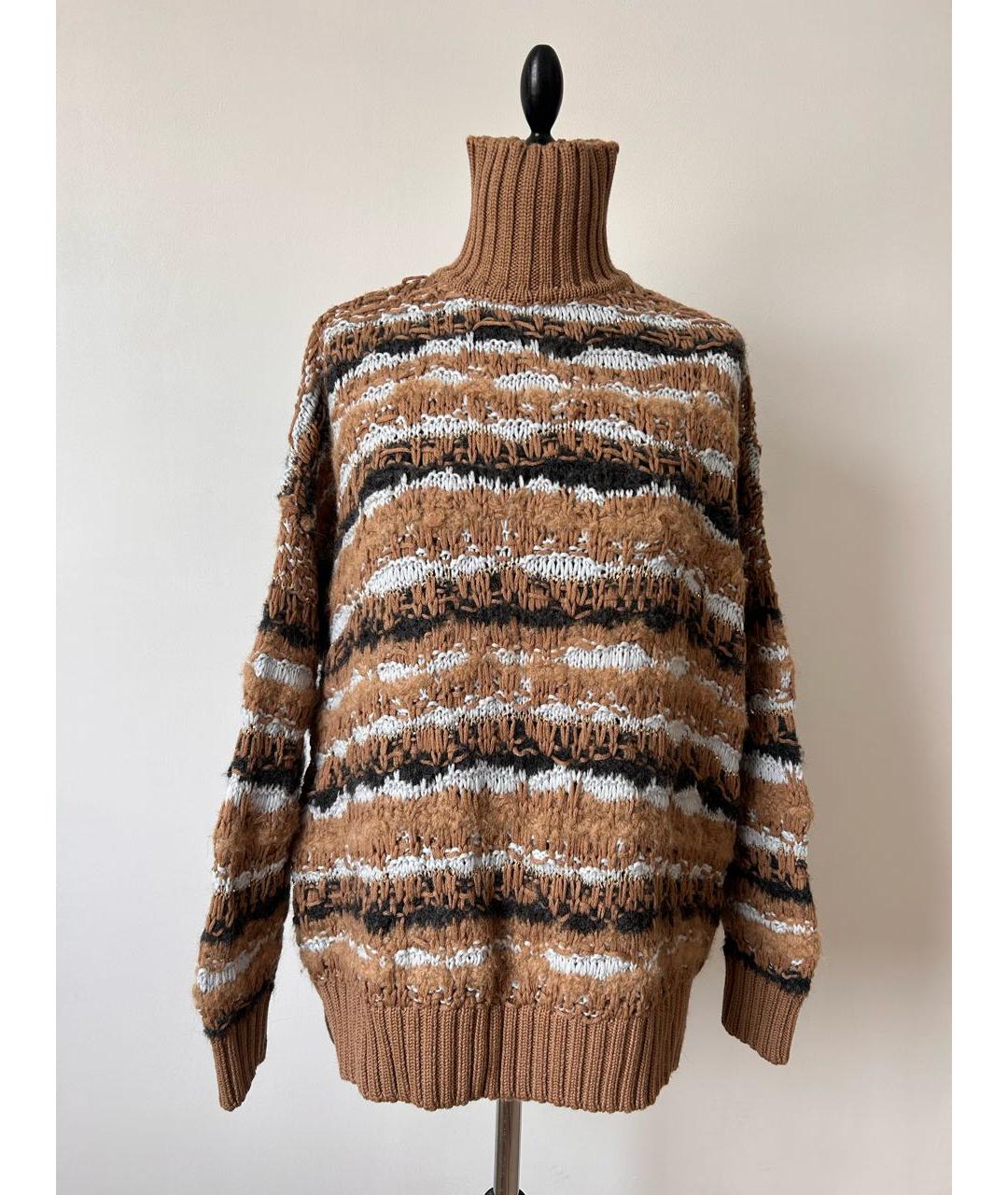 GENTRY PORTOFINO Коричневый шерстяной джемпер / свитер, фото 8