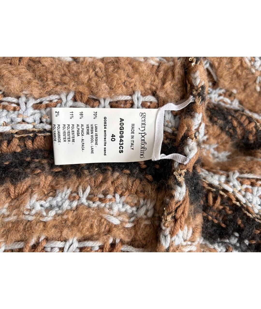 GENTRY PORTOFINO Коричневый шерстяной джемпер / свитер, фото 2