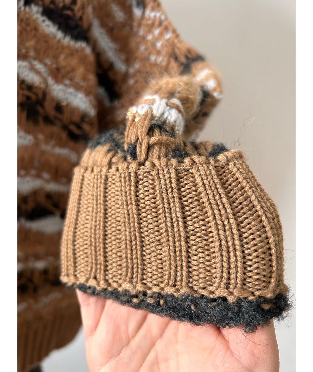 GENTRY PORTOFINO Коричневый шерстяной джемпер / свитер, фото 7