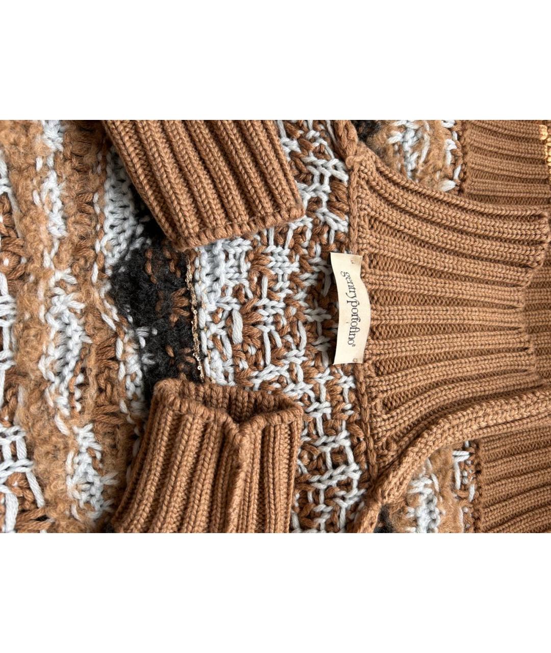 GENTRY PORTOFINO Коричневый шерстяной джемпер / свитер, фото 3