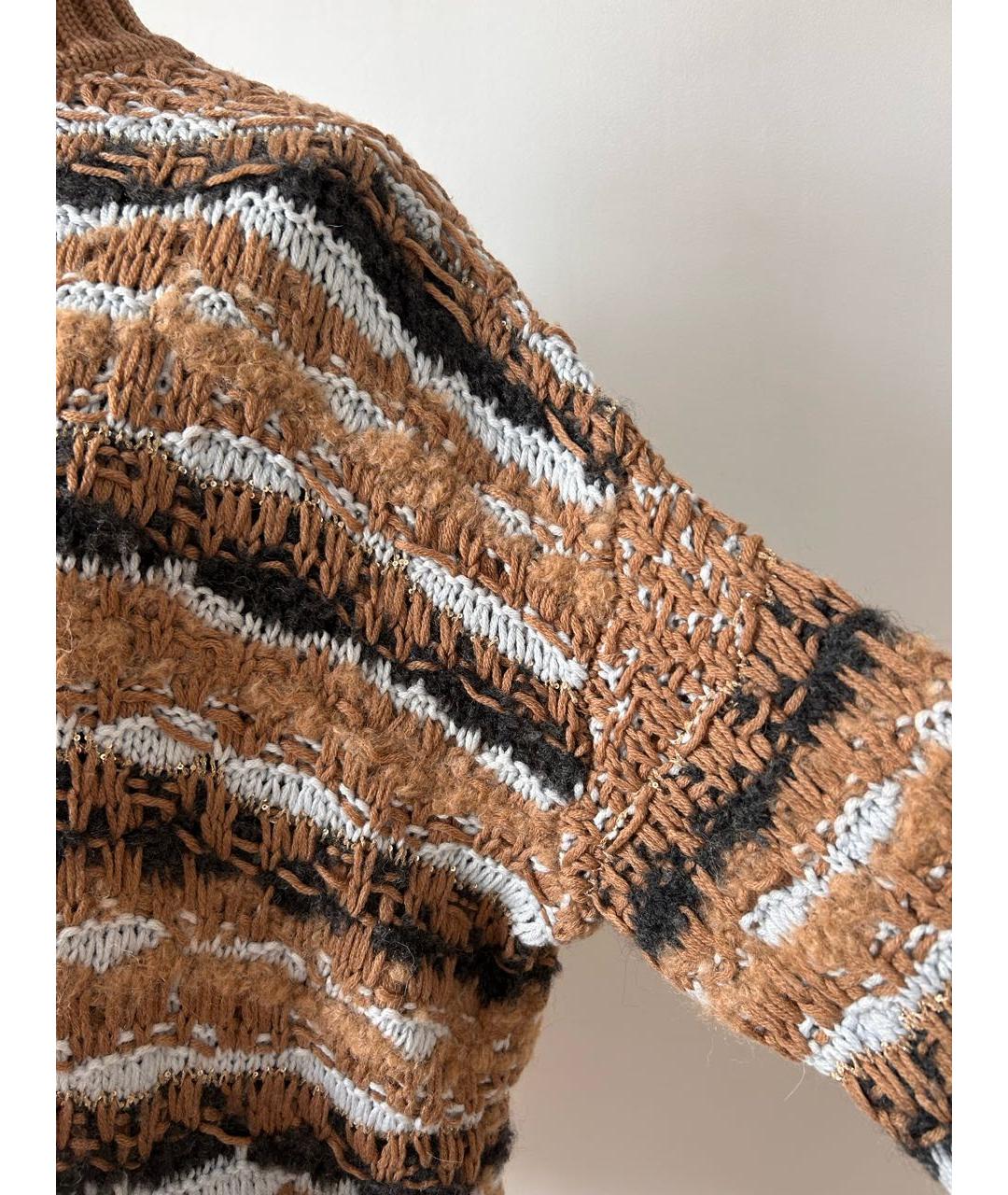 GENTRY PORTOFINO Коричневый шерстяной джемпер / свитер, фото 5