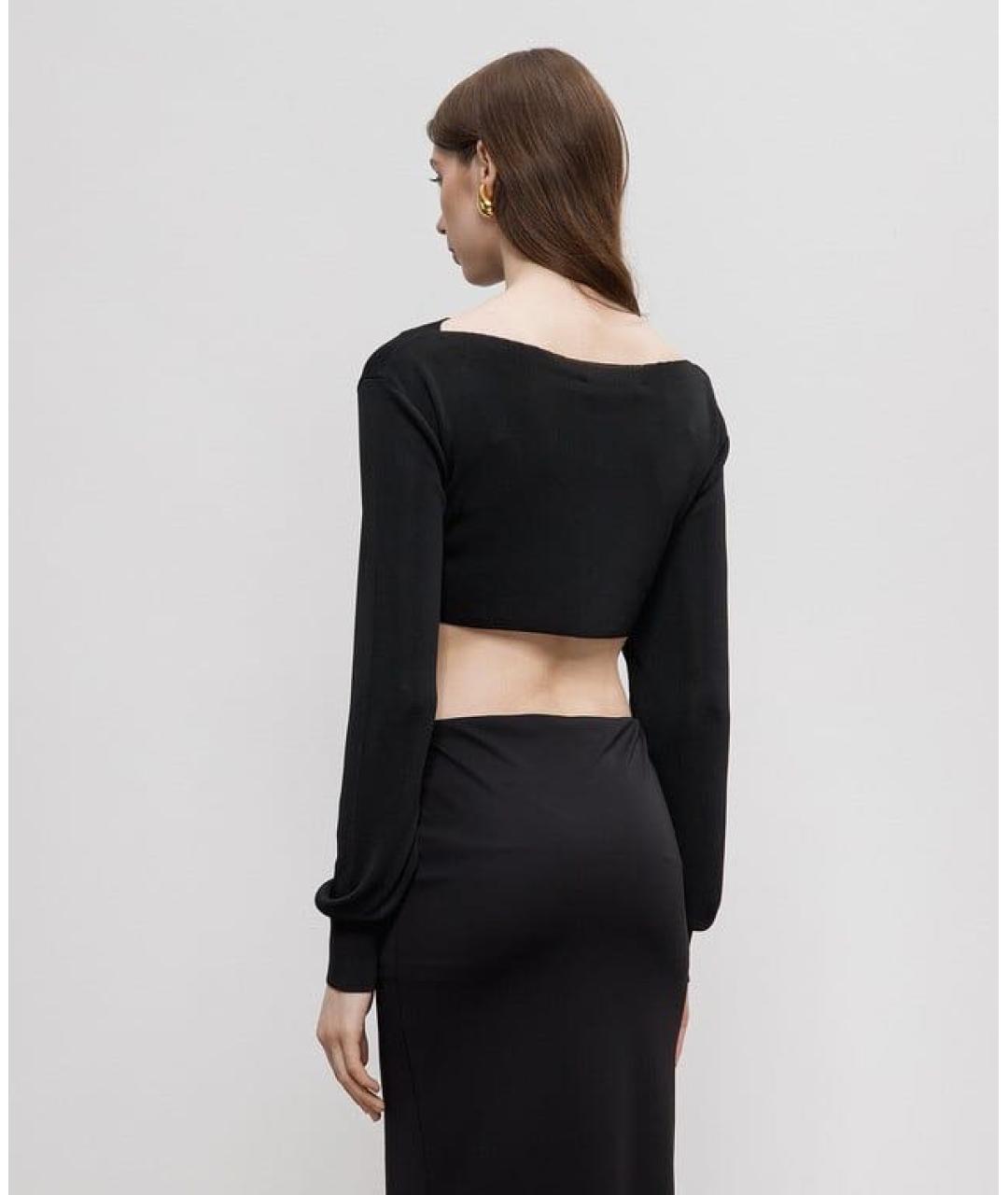 PHILOSOPHY DI LORENZO SERAFINI Черная вискозная блузы, фото 2