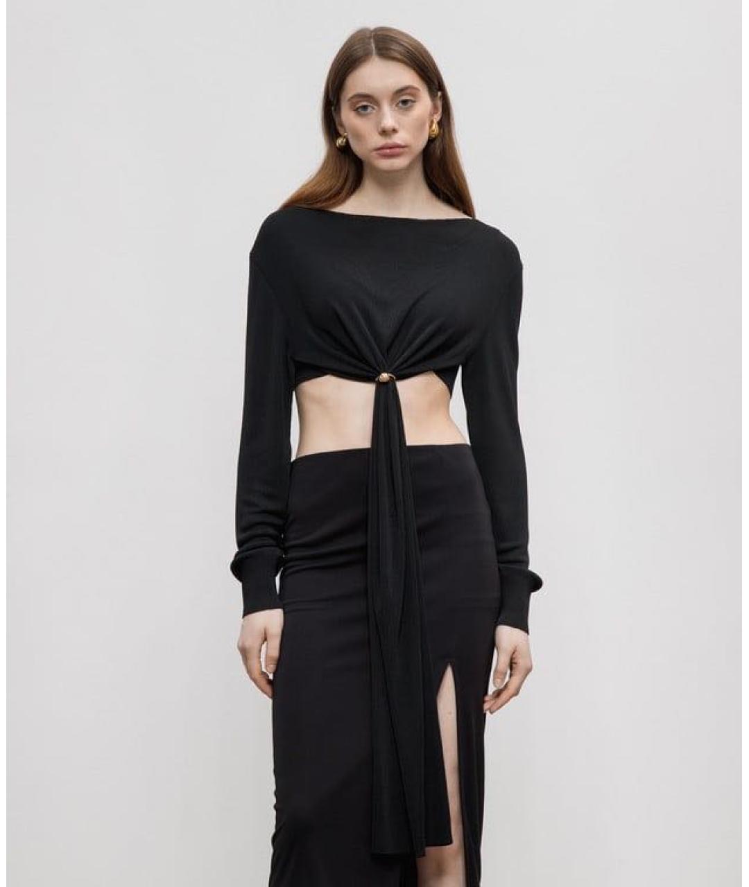 PHILOSOPHY DI LORENZO SERAFINI Черная вискозная блузы, фото 3