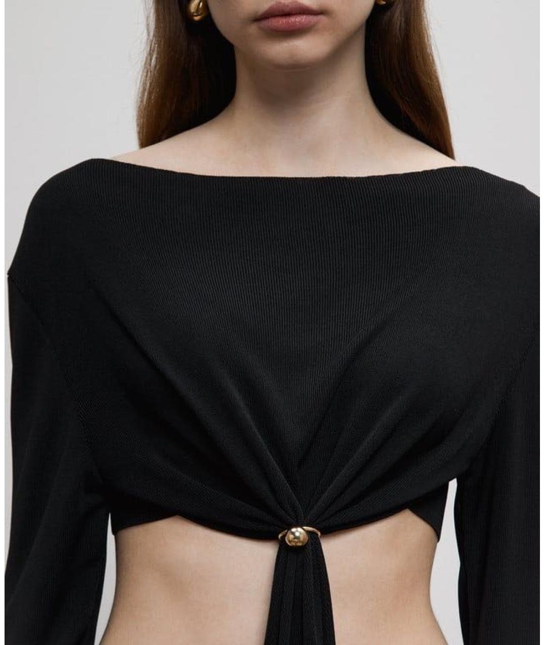 PHILOSOPHY DI LORENZO SERAFINI Черная вискозная блузы, фото 4