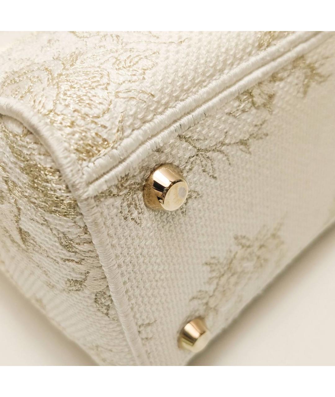 CHRISTIAN DIOR Бежевая жаккардовая сумка с короткими ручками, фото 6