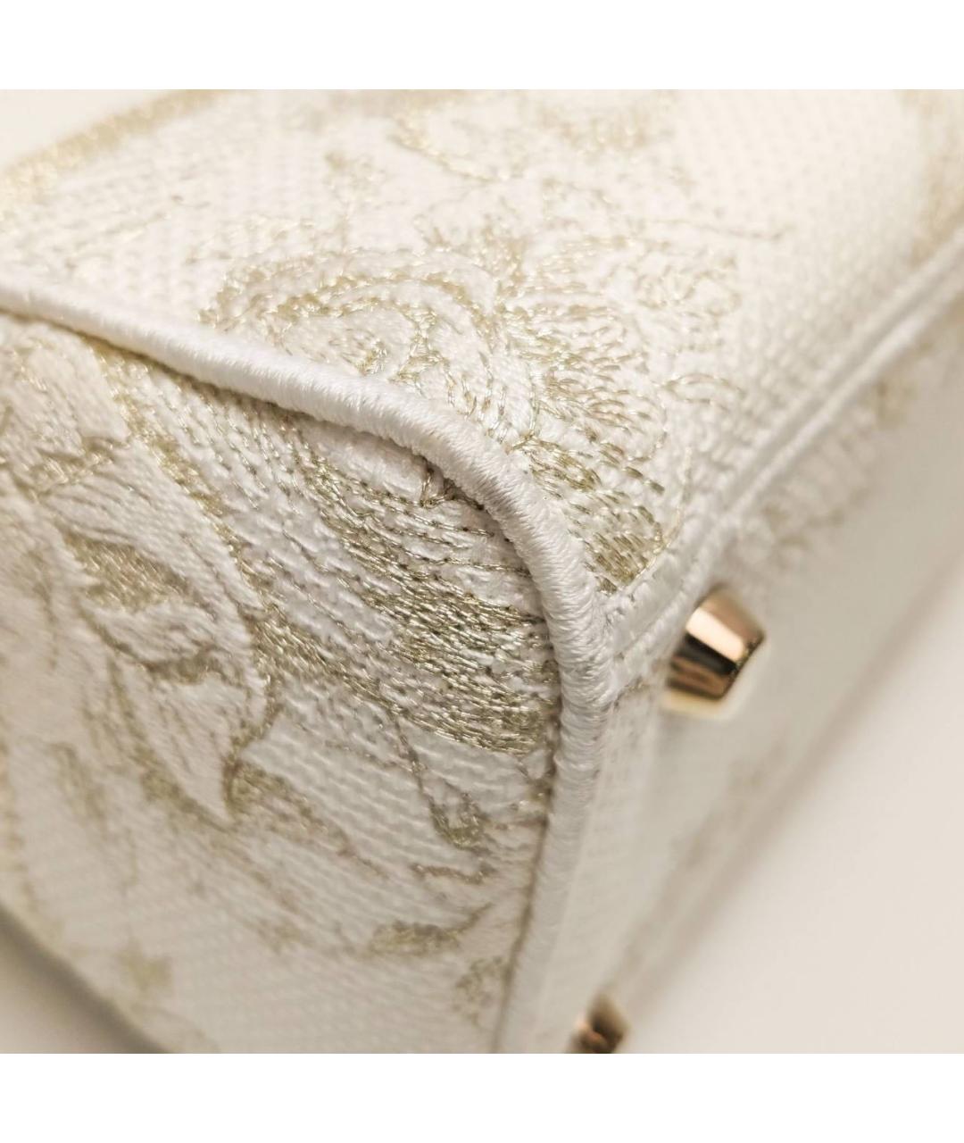 CHRISTIAN DIOR Бежевая жаккардовая сумка с короткими ручками, фото 5