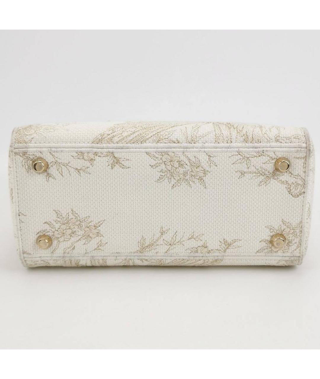 CHRISTIAN DIOR Бежевая жаккардовая сумка с короткими ручками, фото 3