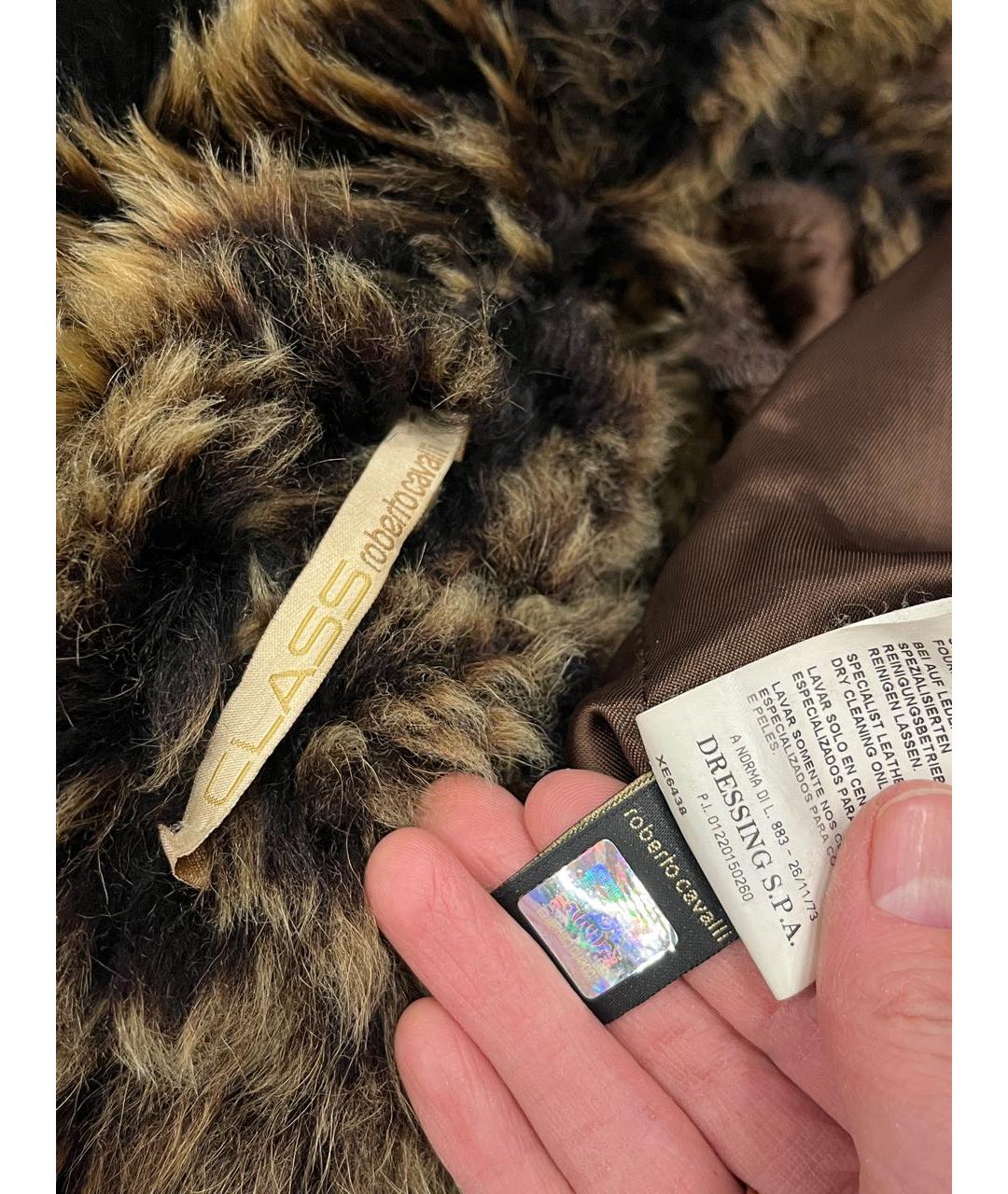 ROBERTO CAVALLI Коричневая меховая дубленка, фото 5