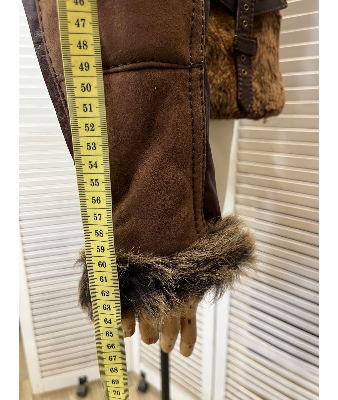 ROBERTO CAVALLI Коричневая меховая дубленка, фото 6