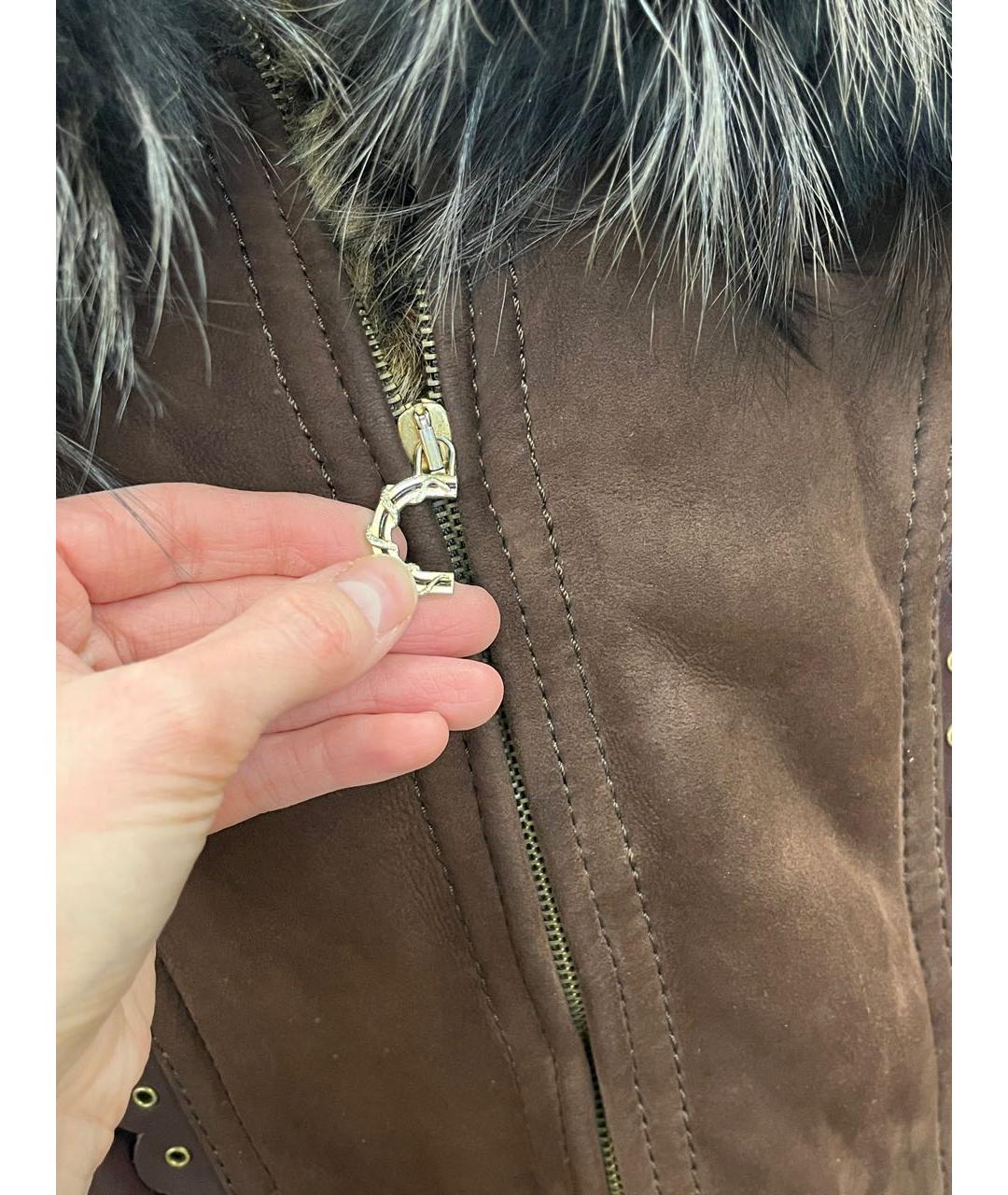 ROBERTO CAVALLI Коричневая меховая дубленка, фото 2