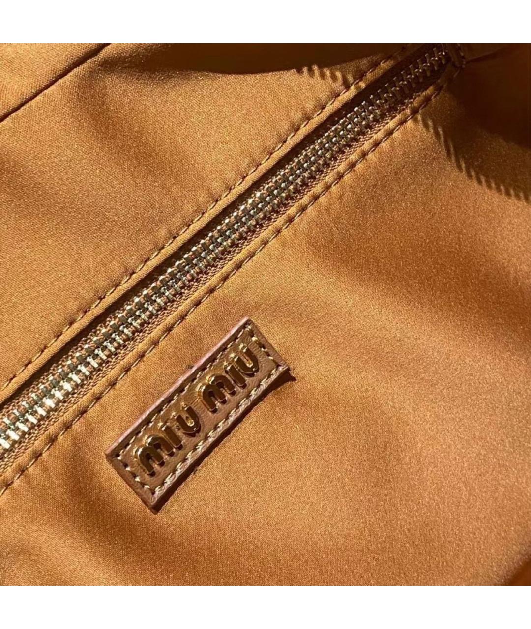 MIU MIU Коричневая кожаная сумка с короткими ручками, фото 8