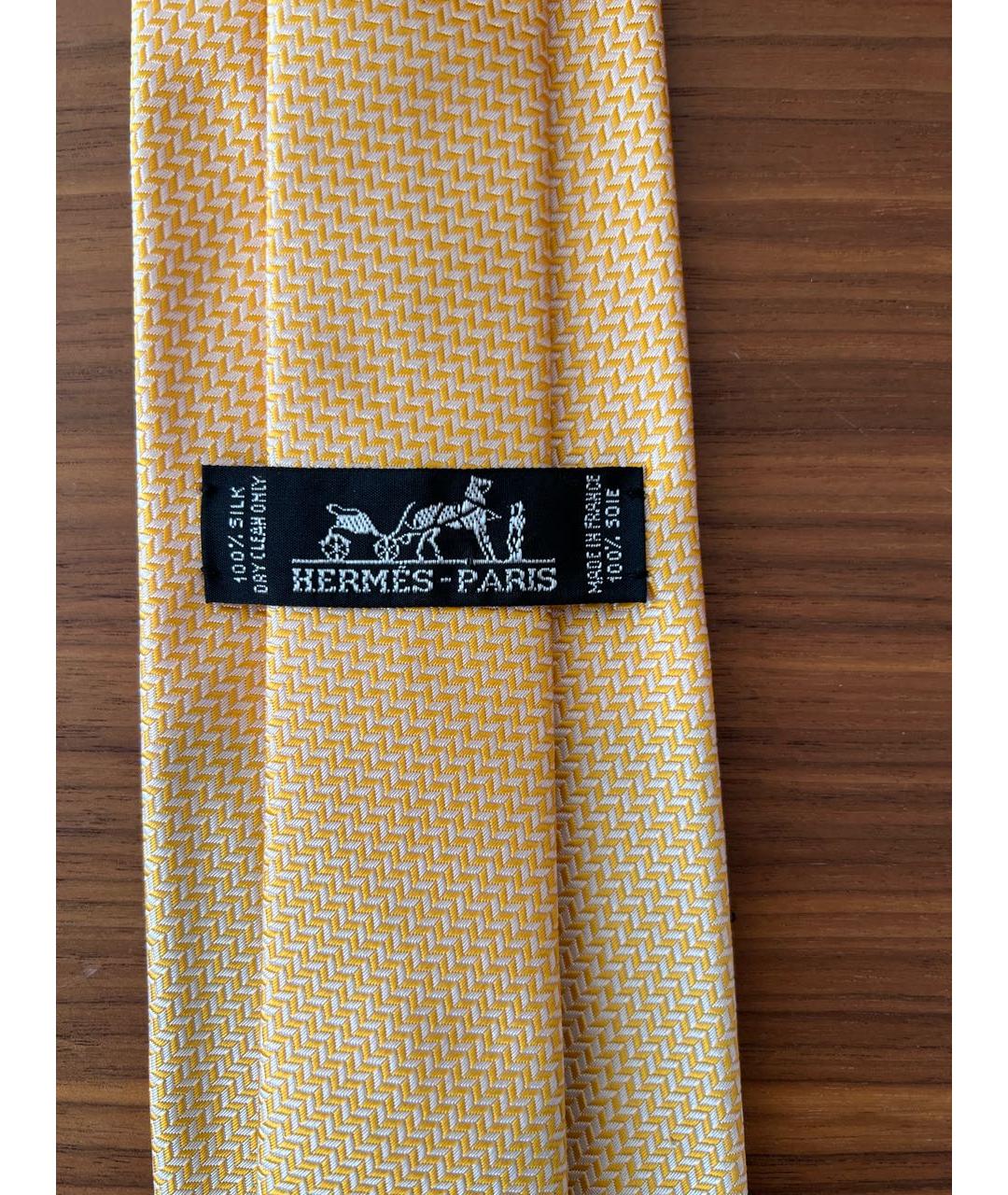 HERMES Желтый галстук, фото 6
