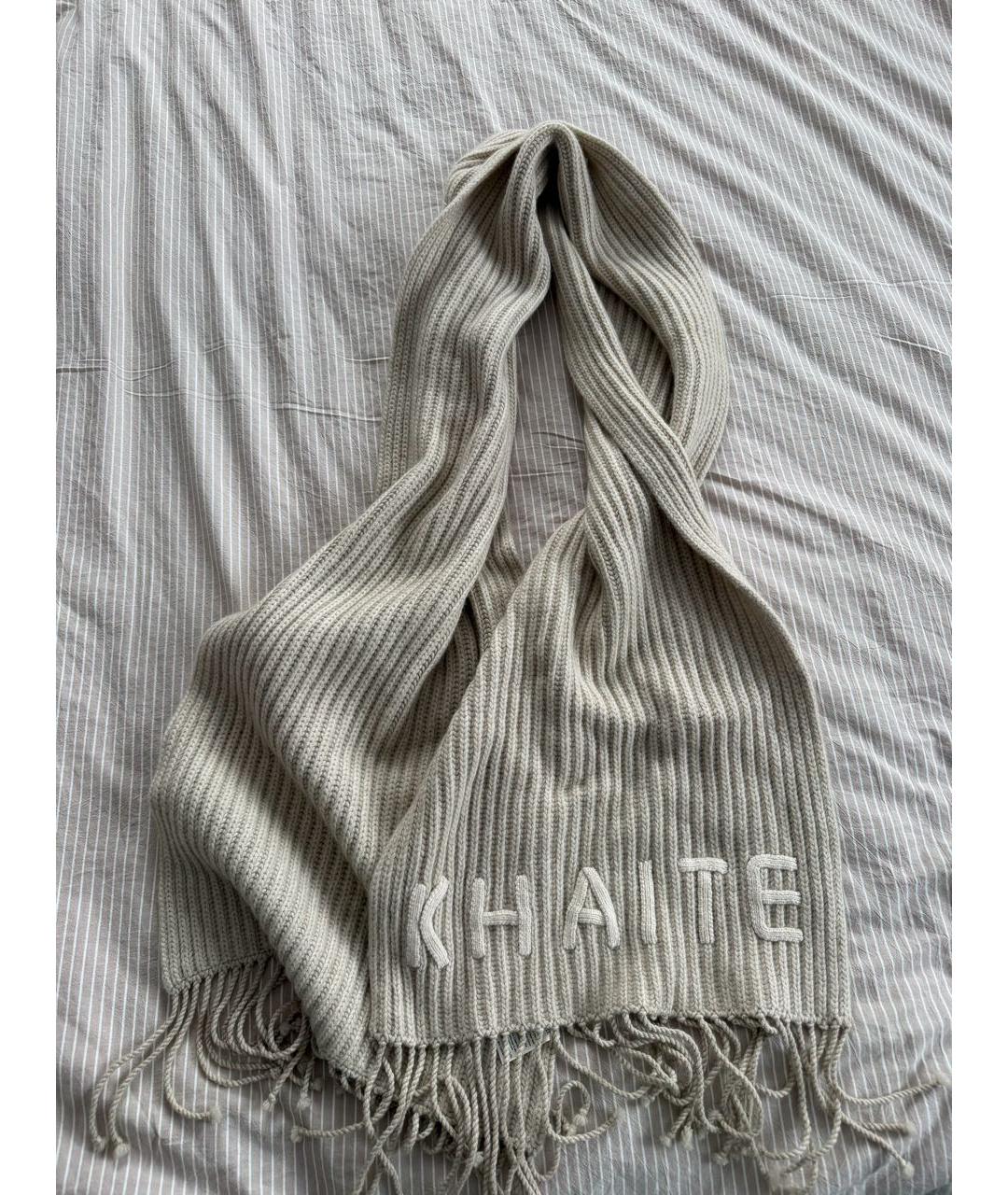 KHAITE Бежевый кашемировый шарф, фото 4