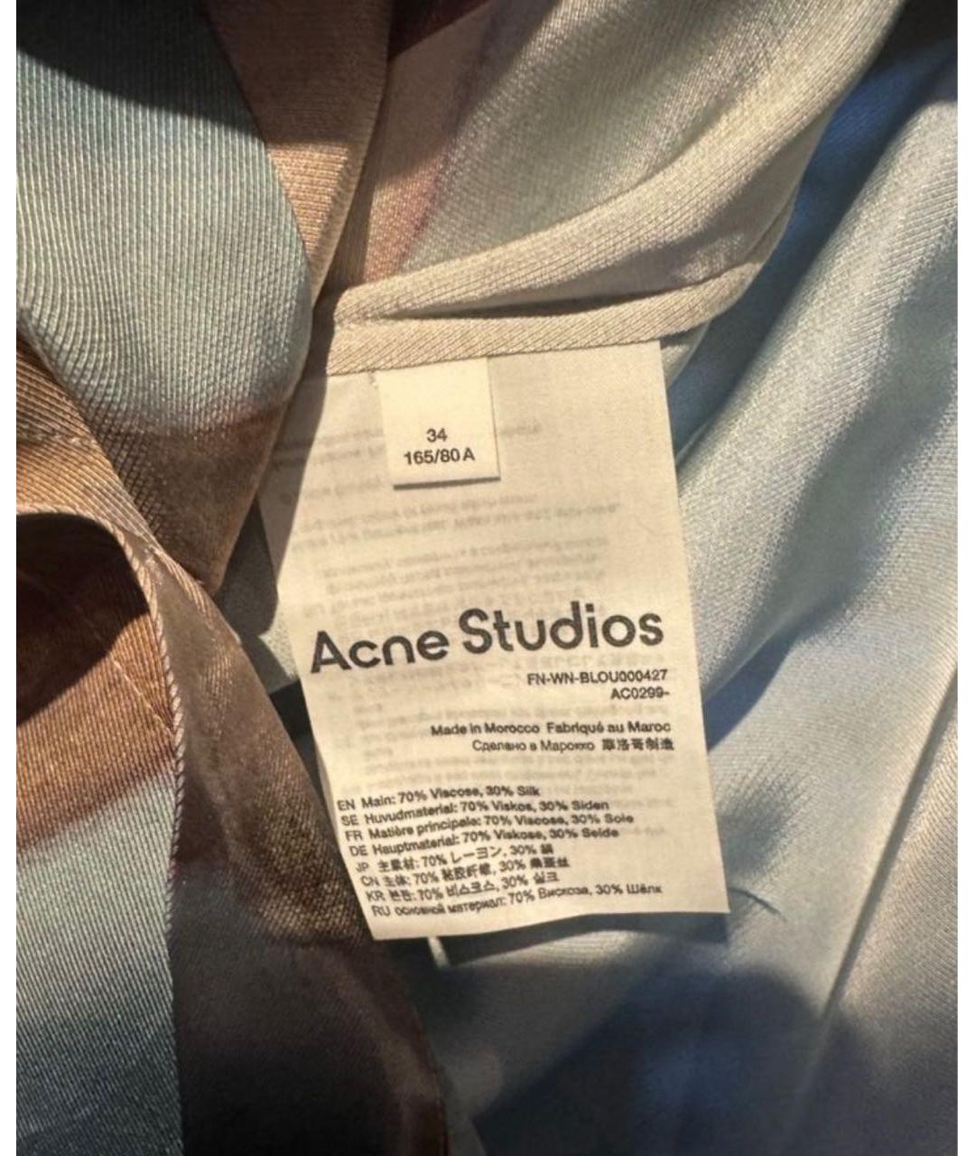 ACNE STUDIOS Голубая вискозная блузы, фото 3